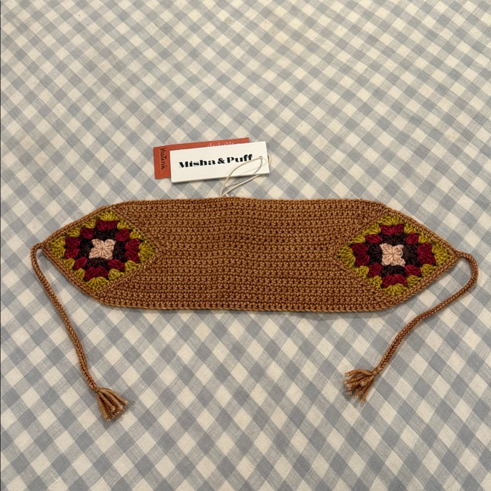 Misha & Puff Crochet Headwarmer with Floral Accents